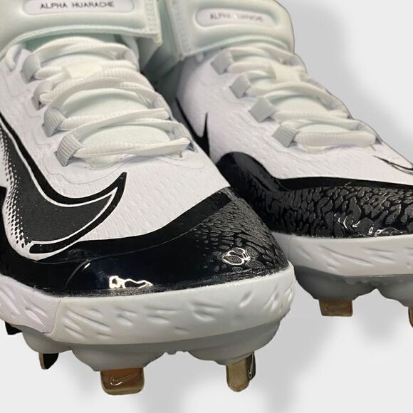 Nike Alpha Huarache Elite 4 Mid Mens Black Baseball Cleats FD2744-101 size 8 New - Picture 5 of 11